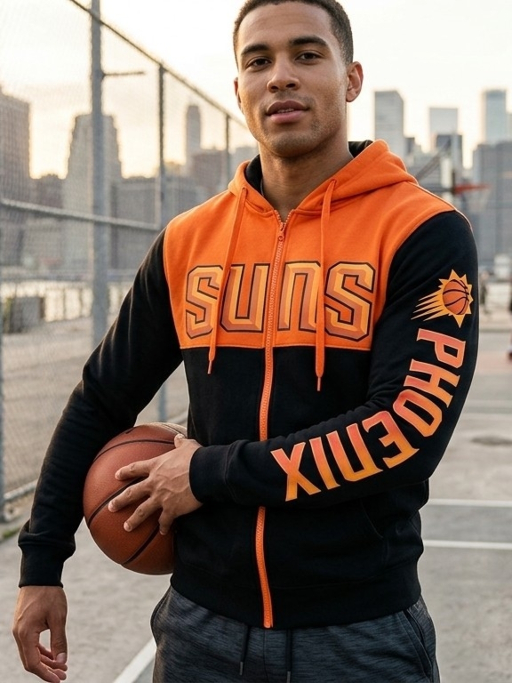Fanatics Arizona Phoenix Suns Basketball Full Zip Hoodie Sweater Men size Large